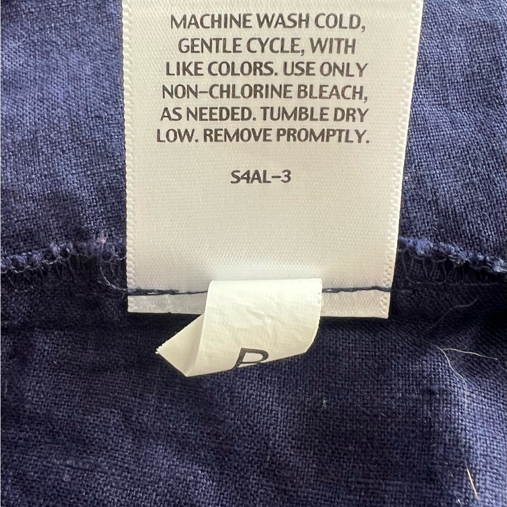 EILEEN FISHER MIDNIGHT HANDKERCHIEF 100% IRISH LINEN DRESS SZ SMALL LINED EUC - Picture 7 of 14